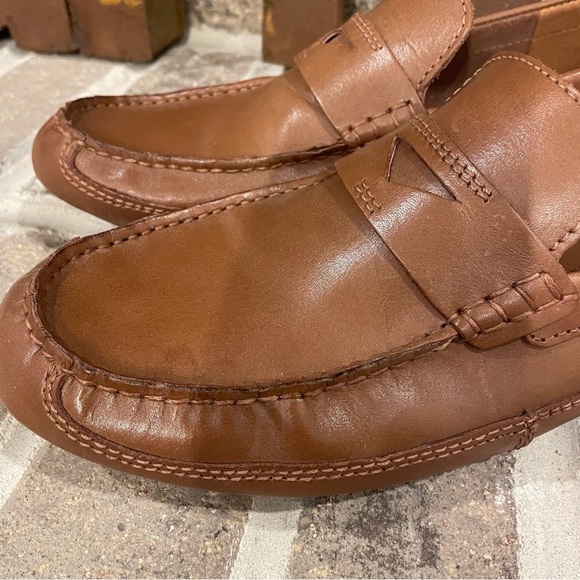 Men's Clarks Brown Leather Driving Loafers Size 8.5 - Picture 6 of 8